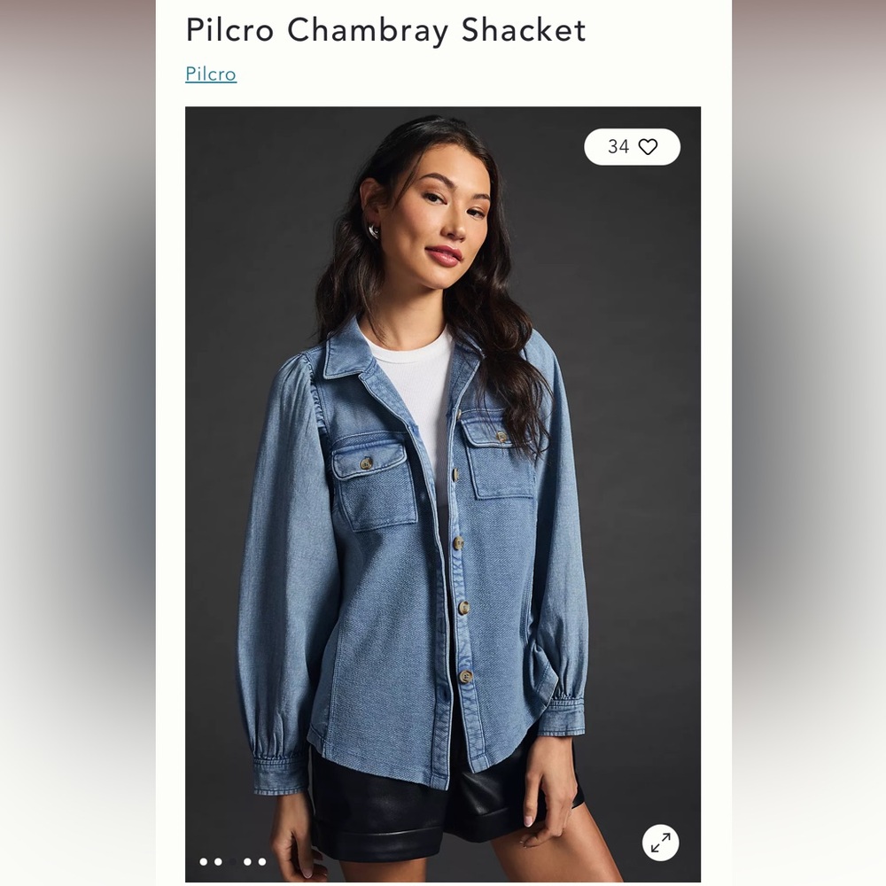 Anthropologie Pilcro Chambray Shacket